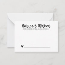 Minimalist Graduation Advice Cards for Graduate