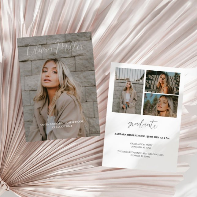 Minimalist Graduation Announcement Modern Grad (Creator Uploaded)