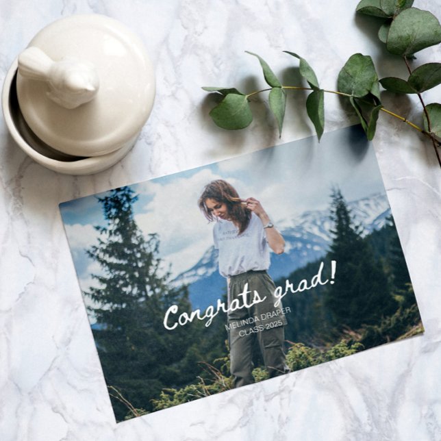 Minimalist Graduation Announcement Photo (Minimalist modern graduation announcement photo)