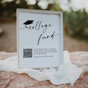 Minimalist Graduation College Fund Pedestal Sign