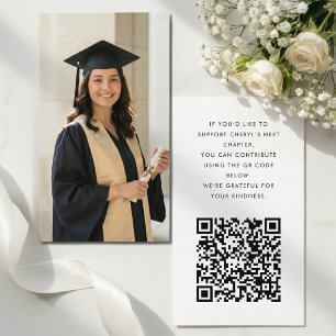 Minimalist Graduation Fund QR Enclosure Card