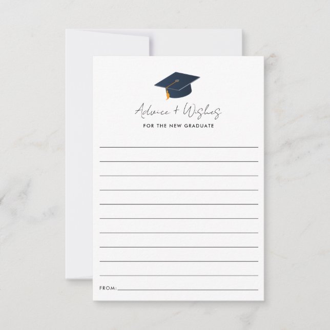 Minimalist Graduation Icon Advice Card (Front)