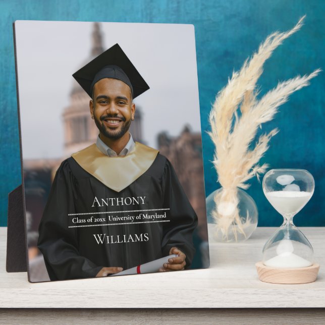 Minimalist Graduation Keepsake Photo Plaque (Side)