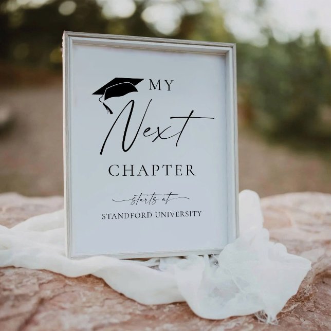 Minimalist Graduation My Next Chapter Starts at Pedestal Sign (Creator Uploaded)