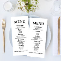 Minimalist Graduation Party Food Menu