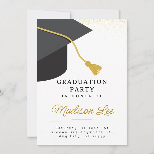 Minimalist Graduation Party Invitation (Front)
