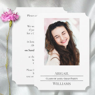 Minimalist Graduation Party Photo  Invitation