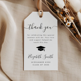 Minimalist Graduation Party Thank You Favour Gift Tags