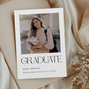 Minimalist Graduation Photo Announcement