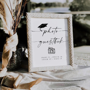 Minimalist Graduation Photo Guest Book Pedestal Sign
