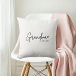 Minimalist Grandma EST | New Grandma Gift Cushion<br><div class="desc">Add a cosy and sentimental touch to any space with this beautiful “Grandma♥ EST 2025” throw pillow. Featuring a modern script and soft neutral tones, it's a perfect gift for a newly promoted grandma. Whether you're announcing a pregnancy or celebrating her first Mother’s Day as Grandma, this pillow will be...</div>
