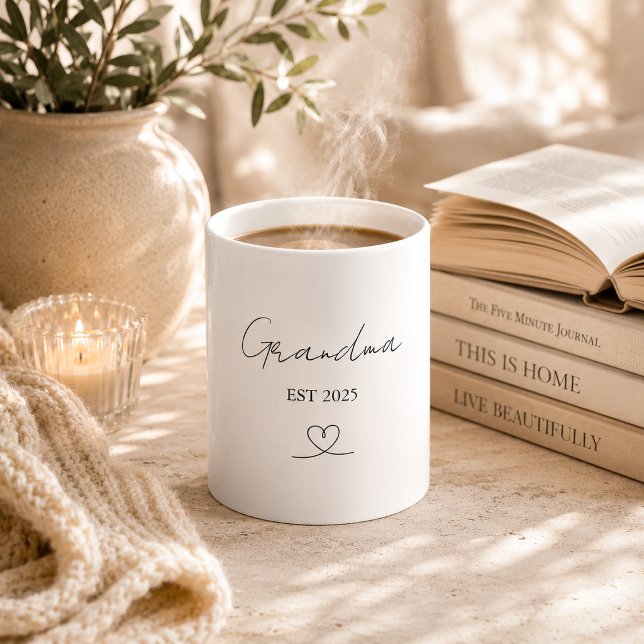 Minimalist Grandma EST Year | Custom Gift Mug (Creator Uploaded)