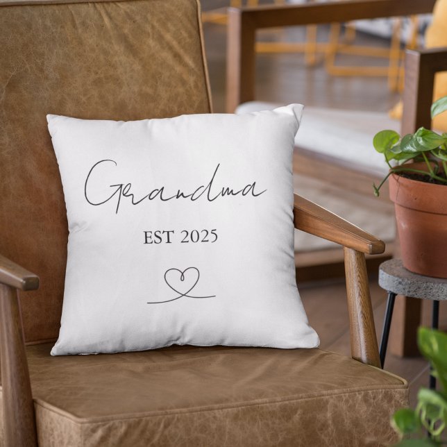 Minimalist Grandma EST Year | Custom Pillow (Creator Uploaded)