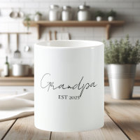 Minimalist Grandpa EST 2025 Mug | New Grandpa Gift