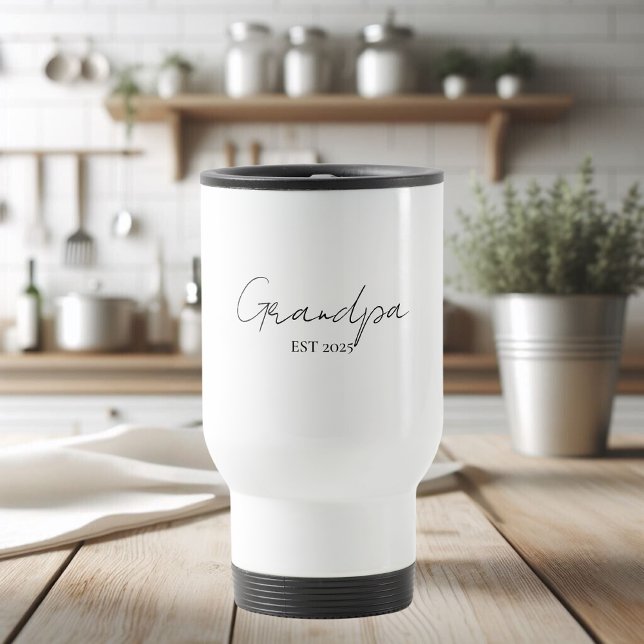 Minimalist Grandpa EST 2025 Personalised  Travel Mug (Creator Uploaded)