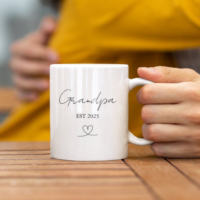 Minimalist Grandpa EST Year | Custom Gift Mug (Creator Uploaded)