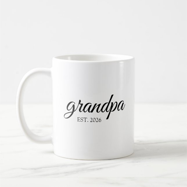 Minimalist grandpa Established Date Coffee Mug (Left)