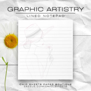 Minimalist Graphic Artistry Design Lined Notepad