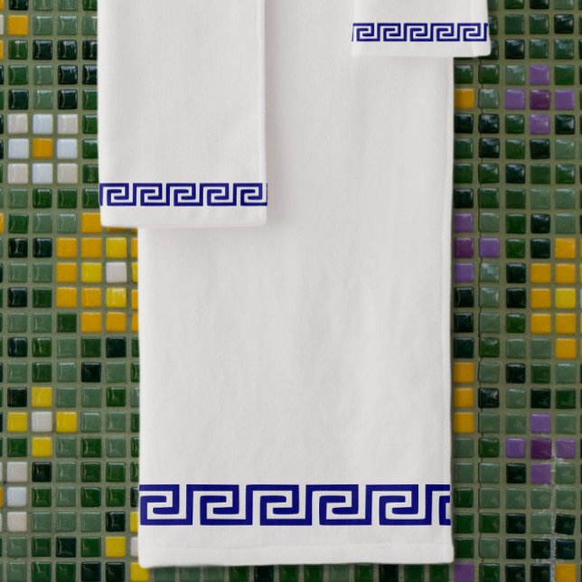Minimalist Greek Pattern Customisable II Bath Towel Set (Creator Uploaded)