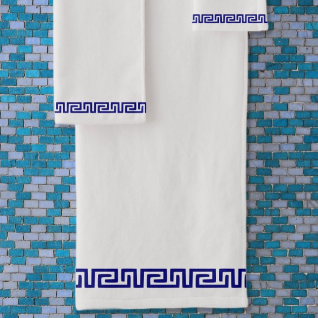 Minimalist Greek Pattern Customisable V Bath Towel Set (Creator Uploaded)