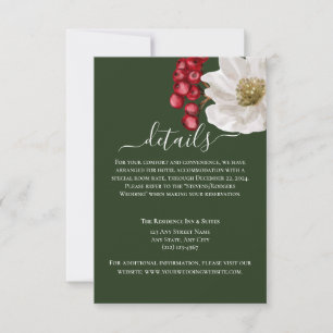Minimalist Green and Berry Floral Wedding Details