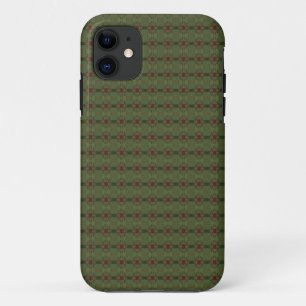 Minimalist Green and Red Seamless Pattern  iPhone 11 Case