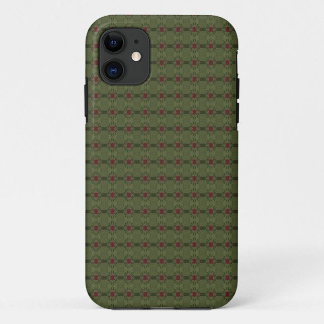 Minimalist Green and Red Seamless Pattern  Case-Mate iPhone Case (Back)