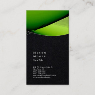 Minimalist Green Black Plain Modern Professional Business Card