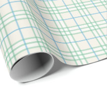 Minimalist Green & Blue Grid PatternWrapping Paper