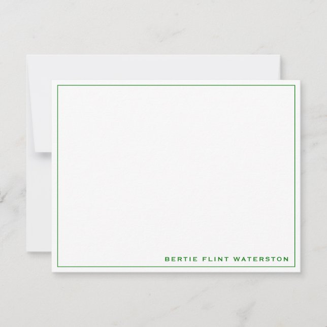 Minimalist Green Border Note Card (Front)