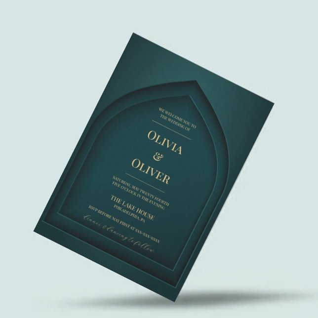 Minimalist green chic wedding  invitation (Creator Uploaded)