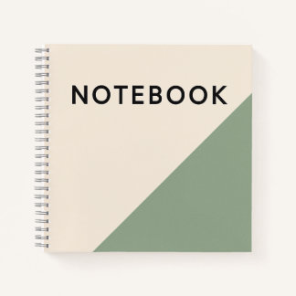 Minimalist Green & Cream Notebook
