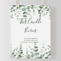 Minimalist Green Eucalyptus This Candle Burns Sign