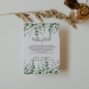 Minimalist Green Eucalyptus Wedding Wishing Well  Enclosure Card