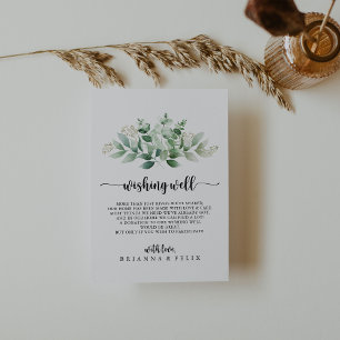 Minimalist Green Eucalyptus Wedding Wishing Well   Enclosure Card