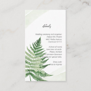 Minimalist Green Fern Enclosure Card