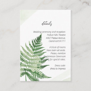 Minimalist Green Fern Enclosure Card