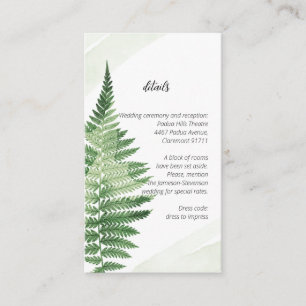 Minimalist Green Fern Enclosure Card