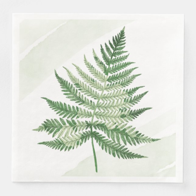 Minimalist Green Fern Napkin (Front)