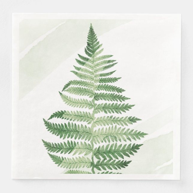 Minimalist Green Fern Napkin (Front)