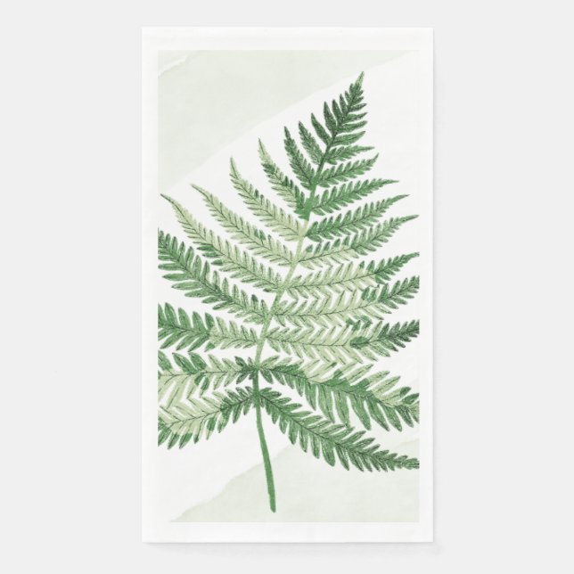 Minimalist Green Fern Napkin (Front)