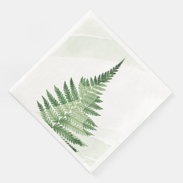 Minimalist Green Fern Napkin (Corner)