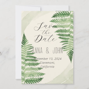 Minimalist Green Fern Wedding Invitation