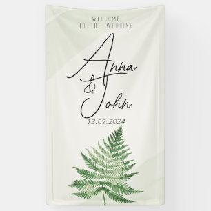 Minimalist Green Fern Wedding Sign