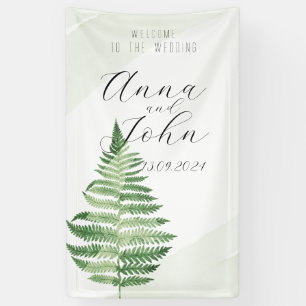 Minimalist Green Fern Wedding Sign