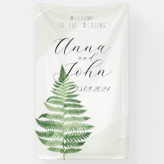 Minimalist Green Fern Wedding Sign