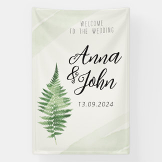 Minimalist Green Fern Wedding Sign