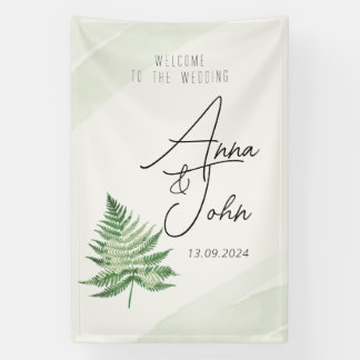 Minimalist Green Fern Wedding Sign