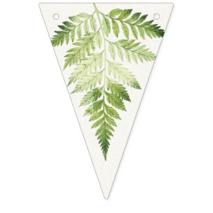 Minimalist Green Ferns Party Decoration Flags