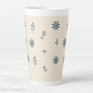 Minimalist Green Floral  Latte Mug